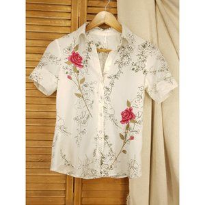 ❤ Vintage Floral Embordered Top